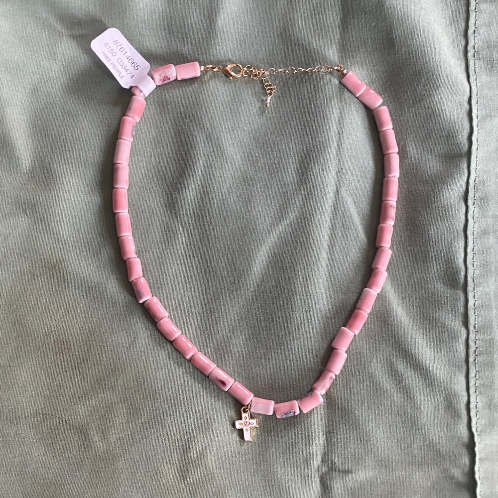 Free People Pink Beaded Necklace